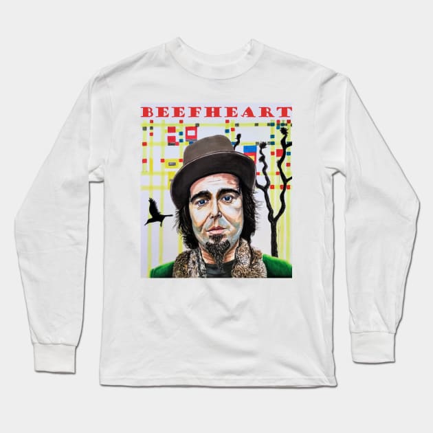 Captain Beefheart original portrait painting/fan art Long Sleeve T-Shirt by smadge